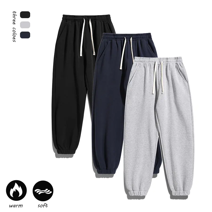 Men's Polyester Mid-Waist Drawstring Joggers - Stretch Fabric, Loose Pockets, Regular Style, Standard Sizes, Youthful Street Fashion, Autumn-Winter, Casual Sporty Occasions, Elastic Waist Sweatpants, Fitted