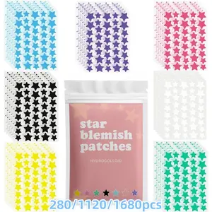 Multi-Color Concealer Acne Patches, Ultra-Thin Star Pimple Stickers, Bulk Options (280/1680/1120 Pieces), Ideal for Skin Care