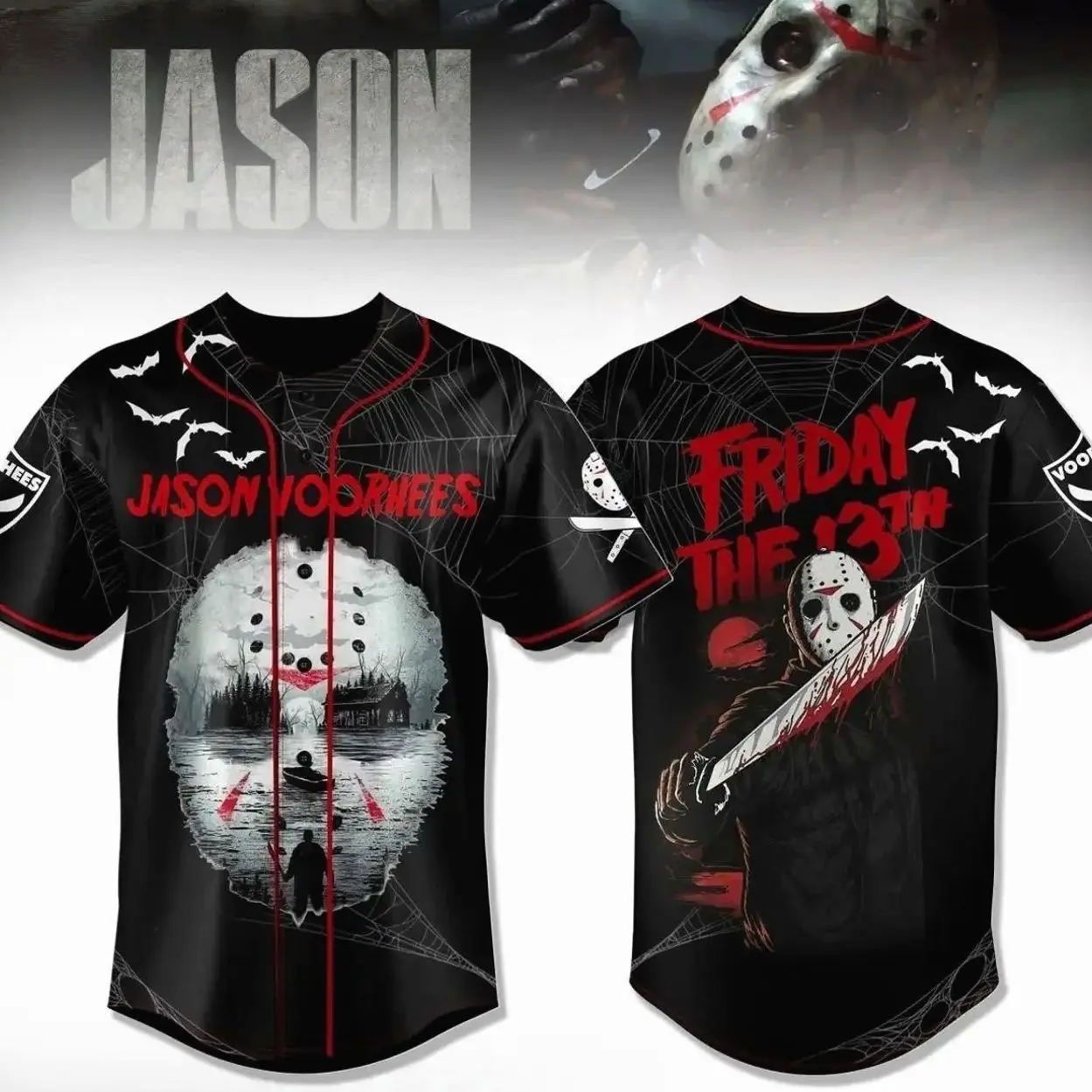 Jason Voorhees Baseball Jersey, Unique Horror Movie Shirt, Friday The 13th Inspired Fan Jersey, Scary Character Costume, Perfect