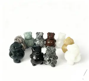 Fat Dinosaurs Carvings of Different Materials 6cm Handcrafted in China Unique Decorative Figurines for Shelves & Desks