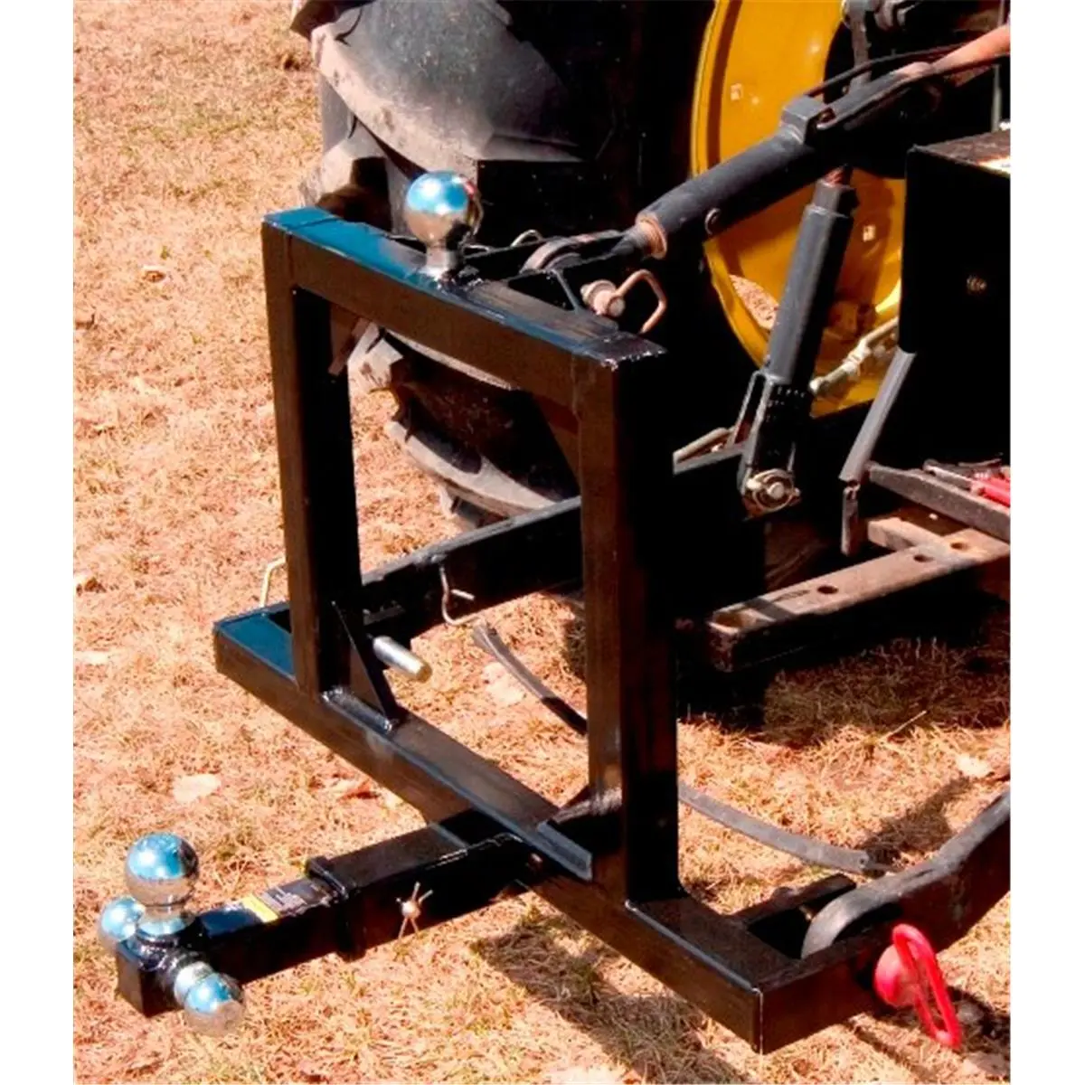 212 MAIN Heavy-Duty 3-Point Hitch for Category 1 Tractors, Rugged Square Frame Tractor Parts, Vehicle Accessories with 2" Receiver and 2-5/16" Gooseneck Ball