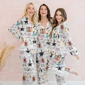 Hamilton Musical Short Satin Pajamas, Broadway Theater Pajamas, Stylish Satin Sleepwear, Hamilton Fan Gift Outfit, Alexander Hamilton Pajamas Set, Luxury Musical Sleepwear for Women