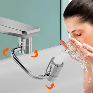 Rotatable Faucet Aerator Extension, Dual Sprayer Mode Bathroom & Kitchen Faucet Attachment, All-Angle Control, Tap Head Replacement for Smart Face Washing for Kitchen Bathroom Sink Faucets Sprayer Attachment