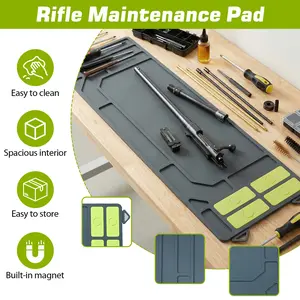 Protective Workbench Pad with Organizer Parts Tray for Pistol/Shotgun Maintenance Shotgun Cleaning Mat Extra Large Anti-Slip Rubberized Shotgun Mat 36x10inch