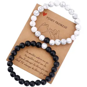 Best Friend Bracelets Couples Bracelets for 2 Matching Yin Yang His and Her Lover Bracelet Jewelry for Bff Friendship Relationship Boyfriend Girlfriend Valentines Gift