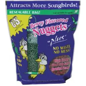 212 MAIN C & S Products Berry Nuggets Bird Food, 27 oz - CS101, Oats & Peanut Infused, Cherry Flavoring, Attracts Wild Songbirds, Resealable Bag