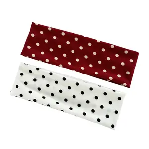 Women's Upgraded Plaid & Polka Dot Elastic Headband, Fashionable Makeup Hair Accessory, Sweat-Absorbing Sports Headband