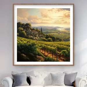 212 MAIN 48x48 in. Framed Matted Print Wall Art - Calm Dusk Nature Landscape Photo, Home & Office Decor, Indoor Decoration Artwork