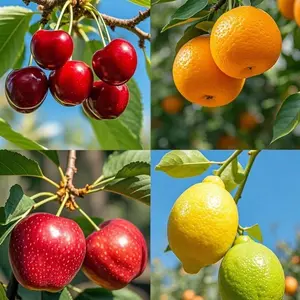 Dwarf Bonsai Fruit Tree Seeds Mix (200+pcs) – Lemon, Cherry, Orange & Apple Seeds for Home Gardening
