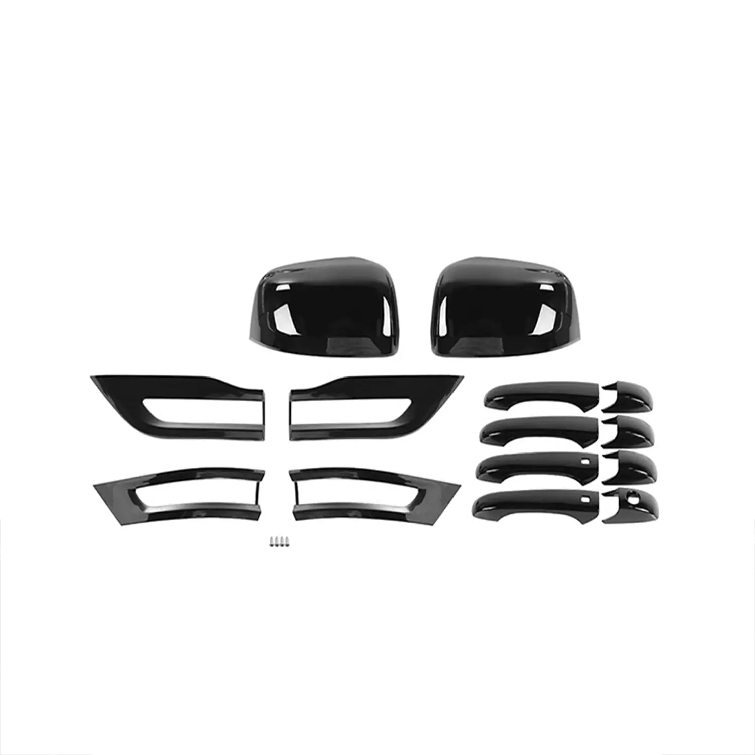 ABS Plastic Gloss Finish Car Exterior Trim Covers - Self Adhesive Wrap, UV Resistant Vehicle Accessories for 2014-2020 Jeep Grand Cherokee WK2, DIY Fit Door Handle/Rearview Mirror/Tail Light Body Covers, 14-Item/Set