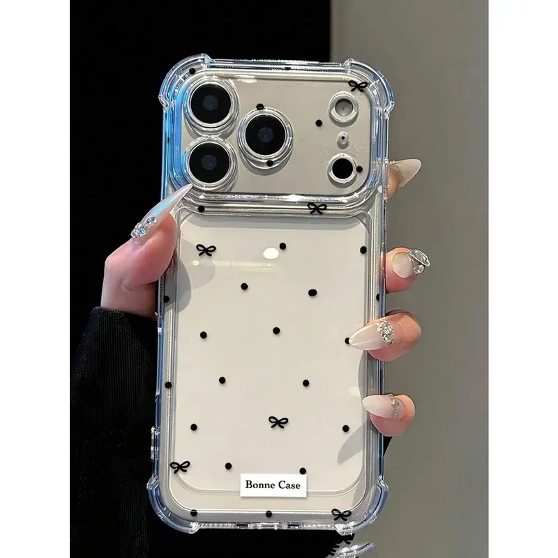 TPU Magnetic Flexible Smartphone Casing - Soft Grip, Ladybug Floral Dots Pattern, Acrylic Back, Full-Body Shockproof Protection for iPhone 17/16 Pro Max/Plus/15/14/13/12/11/Air, Wireless Charging Compatible (TikTok Shop Back to School)