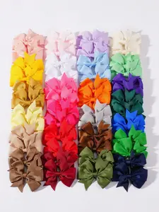 20pcs Random color Princess Girl Bow Hair Clips, Cute Sweet Baby Hair Accessories Mixed Color Set, Party Gifts For Girls