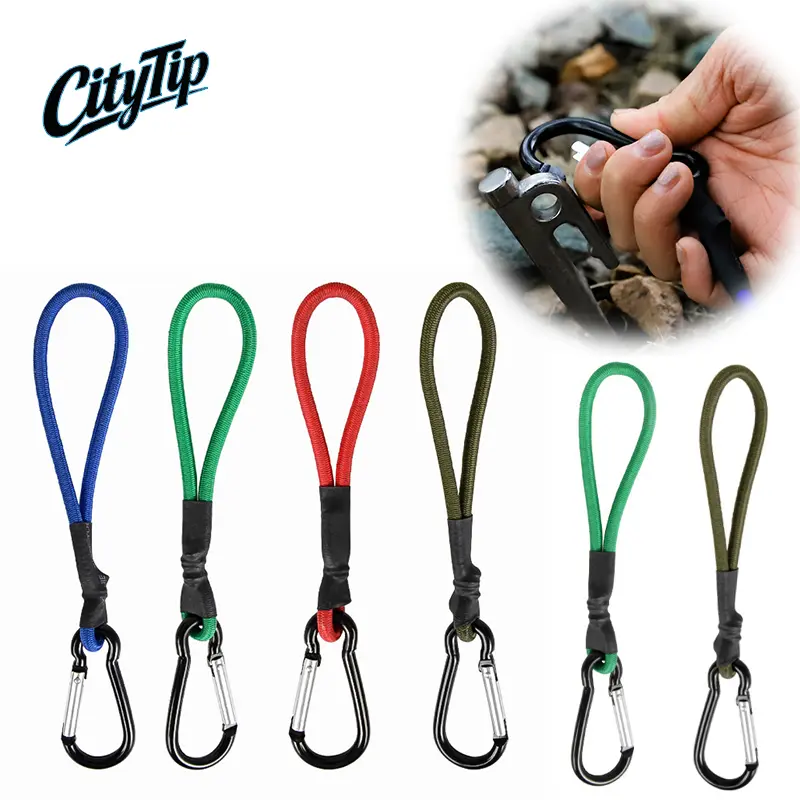 6 Pack Heavy Duty Bungee Cords with Hook Ends & Carabiner Clips, Durable Elastic Tie Down Straps for Secure Hold on Camping Tents, Truck Storage & Outdoor Gear