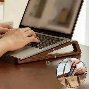 Portable Laptop Stand, Durable Wooden Design, Ideal Office Space Accessory, Cooling Function, Perfect for Home, Office, Travel, Gift Idea, Computer Stand