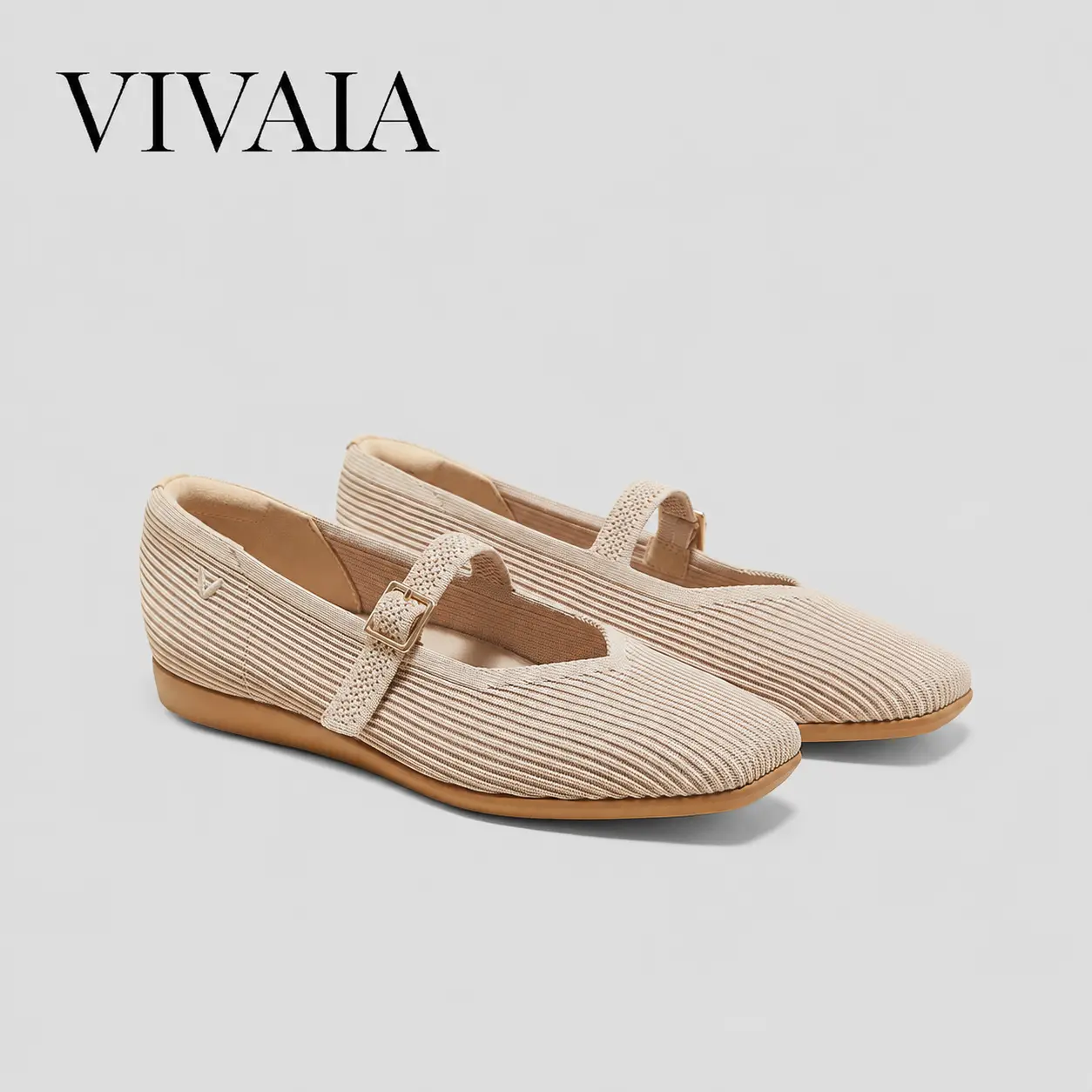VIVAIA Lightweight Square-Toe Shoes, Adjustable AdaptAll Strap for All Arches, Eco-Friendly Sugarcane Sole,  Wide Feet Friendly Flats (Margot Walker Mary Jane) Women Footwear