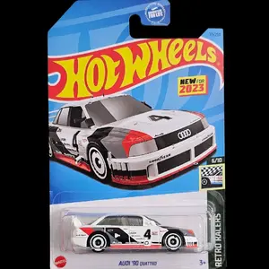 Hot Wheels 2023 Audi '90 Quattro Retro Racers 6/10 White Model with Red & Gray Color Scheme
