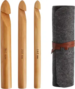 3 count Giant Crochet Hooks Set -  Yarn Hooks with Portable Case -  for Big Loop Yarn or Extra Bulky Yarn Projects