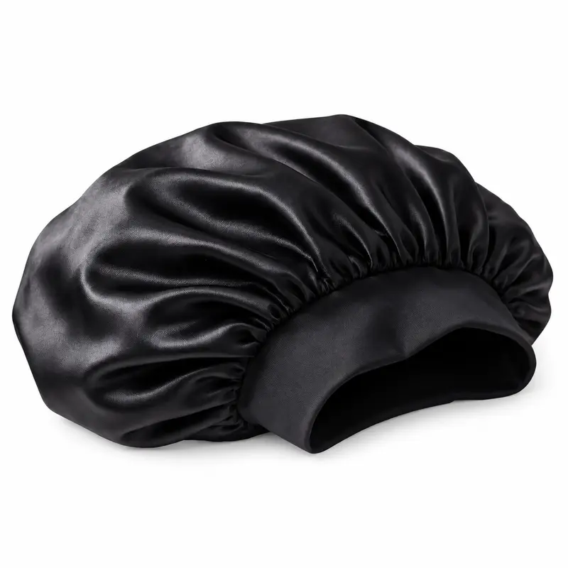 Bonnet for Sleeping | Silk-like Polyester Bonnet for Sleeping Women Men, Large Soft Elastic Wide Band, Fits Curly Hair Braids Long Hair, Anti-frizz Sleep Cap Wrap