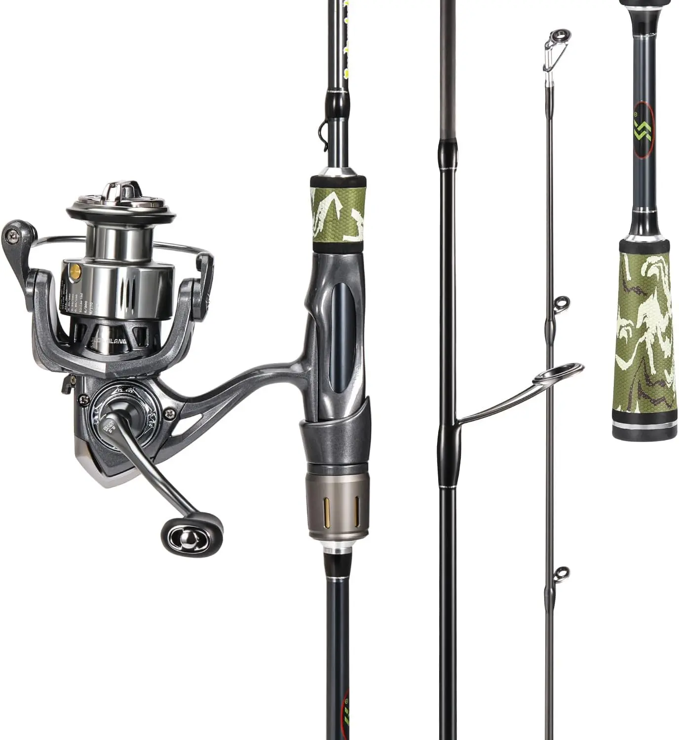 Sougayilang Spinning Combo – 30+24Ton Carbon Fiber 2-Piece Rod, M/MH Power, 19LB Drag, 5.2:1 Gear Ratio, Lightweight Saltwater Freshwater Kit for Bass, Trout, Salmon, Catfish (6’/7’ /7'6''Options)