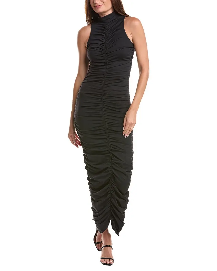 susana monaco Carryover Gathered Mock Neck Midi Dress