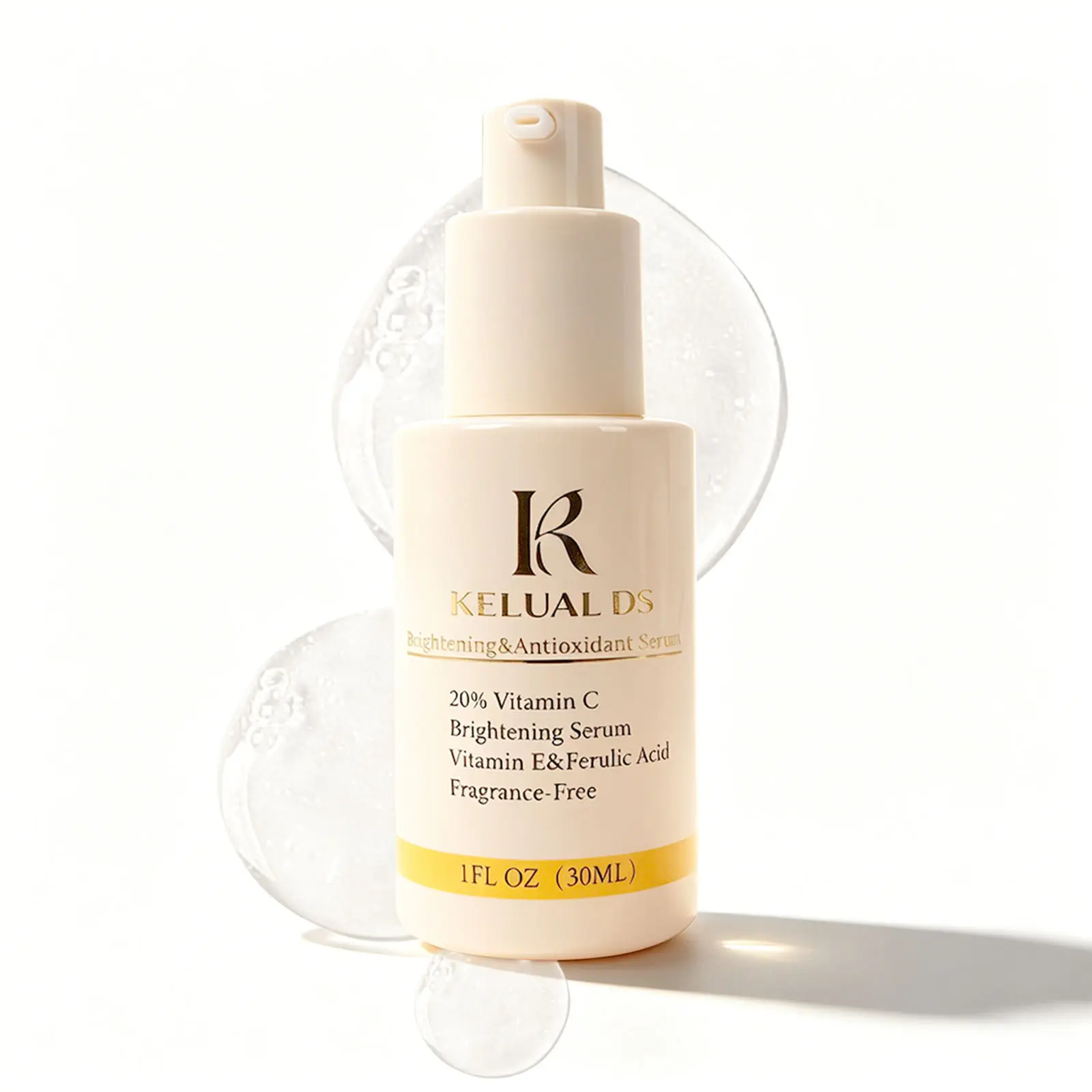 Brightening Serum - 20% Vitamin C and E & Ferulic Acid Serum,Cruelty-Free,Zero Parabens, Fragrances or Dyes-1 FL OZ/30ML