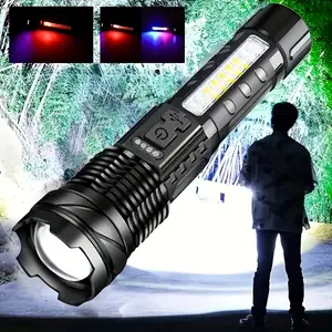 Super Bright Rechargeable LED Flashlight with Aluminum Alloy Head, Ideal for Outdoor Camping & Fishing, Durable Design
