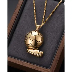 Men's HHC Clavicular Necklace - Trendy Football Element Versatile Personalized Chain, Ideal Anniversary Gift for Boyfriend, Clavicular Necklaces