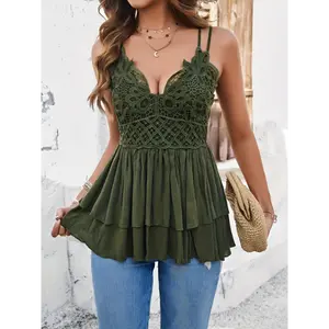 NewWomen's drawstring suspender sexy slim lace top