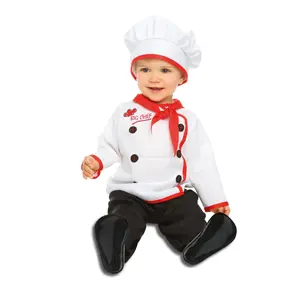 Chef Costume For Babies - Toddler 4-Piece Set with White Coat, Pants, Hat & Red Scarf - Baby Costume For Halloween, Christmas, Easter, Pretend Play Fun, Theme Party &  Cosplay