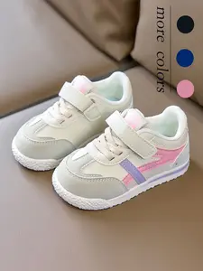 Girls' Pale Cartoon Bear Claw Print Shoes, Mesh Patchwork, Fabric Silicone Sole, Rubber Thick Bottom, Anti-Slip, Breathable, Casual Nonslip Trainers Shoes