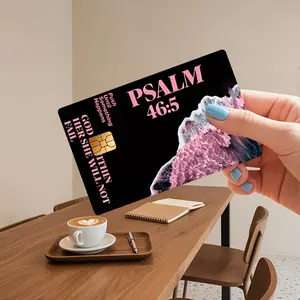 4pcs Psalm 465 Bible Verse - God Is Within Her, She Will Not Fail Credit Card Sticker Used for EBT, Transportation, Keys, Credit Cards, Debit Cards, Card Skins, Protect Bank Cards, No Bubbles, Suitable for Small Chip Cards