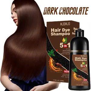 5-in-1 Dark Chocolate Hair Color Shampoo for Gray Hair, All-in-One Hair Color Nourishes, Moisturizes, Gentle Formula for Normal Hair - 16.91oz, Easy to Use At Home, Unisex, Ethically Made Haircare Cleanser