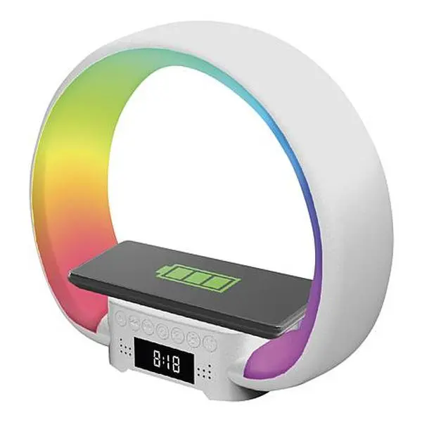 Bell + Howell Multicolor Speaker, Wireless Charger, Lamp & Clock