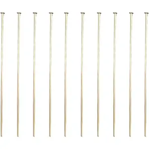 100 count  Plated Brass Flat  Pins 22 Gauge Satin Pins for DIY  Making Findings - 50mm (2 Inch) Long