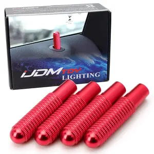 iJDMTOY 4pcs Red Aluminum Bolt-On Replace Door Lock Knobs For Mercedes CLA GLA Class (W117 C117 X156)