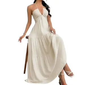 Women's Tummy Control Sleeveless A Line Dress Casual Loose Fit Minimalist Beach Holiday Party Dress Summer Clothes Stretch Waist Flattering Dresses for Women