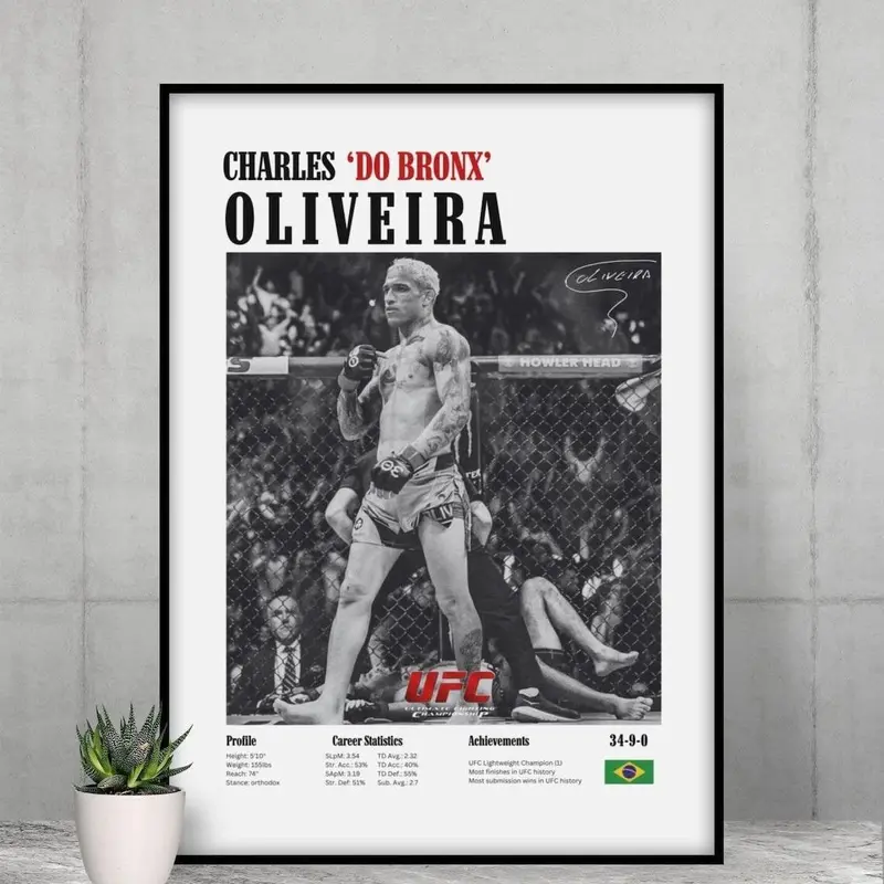 Charles Oliveira Poster, UFC Poster, Poster Ideas, Brazillian Poster, Fighter Poster, Athlete Motivation, Wall Decor