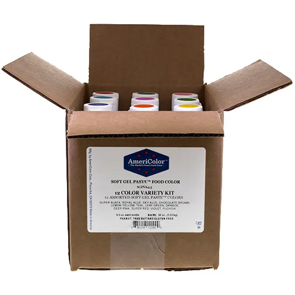 AmeriColor, 12 Color Variety Kit, Soft Gel Paste Food Color