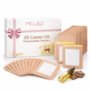 20PCS Castor Oil Pack Wrap,Cotton Castor OilPatchs,Castor Oil Packs,Massage Oilpack, No Washing Self Adhesive with HighAbsorbent Organic Cotton Flannel,Stick itanywhere you want