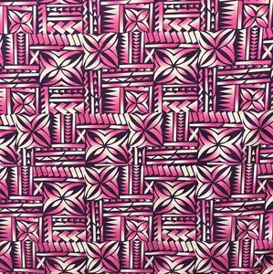 Polynesian Tribal Bloom Polyester Poplin Fabric | Islands Fabric