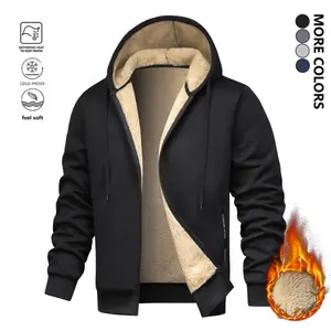 Men's Autumn Winter New Fleece Jacket - Full Zip Outer Layer with Fleece Lining Sweatshirt, Zipper Pockets, Hooded Warmth, Full Length Zip Closure - Versatile Winter Coat, Suitable for Hiking Trips and Casual Wear - Ideal Choice for Men's Casual and Forma