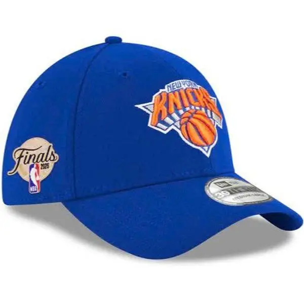 New Era NBA 39THIRTY Stretch Fit Cap New York Knicks Blue Finals Side Patch Basketball Hat Adjustable Curved Brim Streetwear Hip Hop Vintage Trendy TikTok Viral Unisex Sports Cap Gorras Urban Fashion Limited Edition