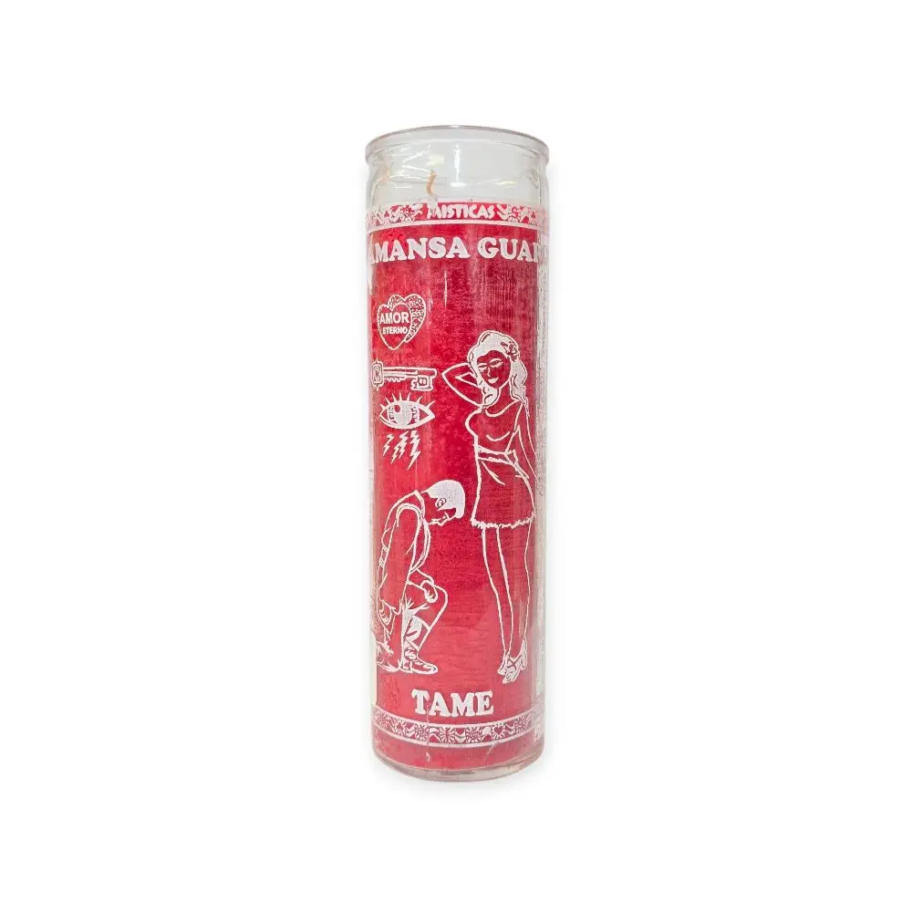 Tame Him Aromatherapy Witch Candle by Tame Mansa Guat - Non-Toxic Paraffin Wax, Red Design, Spiritual Aesthetic Decoration for Room Decor, Aromatherapy Candle, Scented Candle