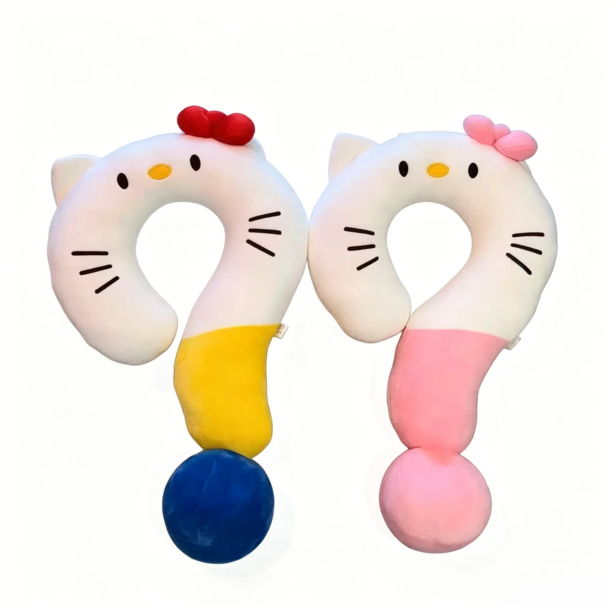 Official Sanrio Hello Kitty U-Shaped Neck Pillow, Question Mark Design, Cute Plush Travel Cushion for Textiles & Soft Furnishings Bedding