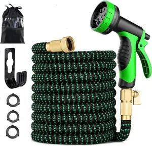 Expandable Garden Hose 25/50/75/100FT Water Pipe With 10-Function Nozzle, Additional Strength 3750d, Durable Flexible Water Pipe Without Kink, 3/4" Solid Fittings