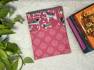 Large Pink Dog Padded Book Cover Sleeve for Books and Tablets