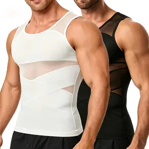 Men Compression Shirts Sleeveless Undershirts Tummy Control and Chest Body Shaper  Compression Shirt Tank Top