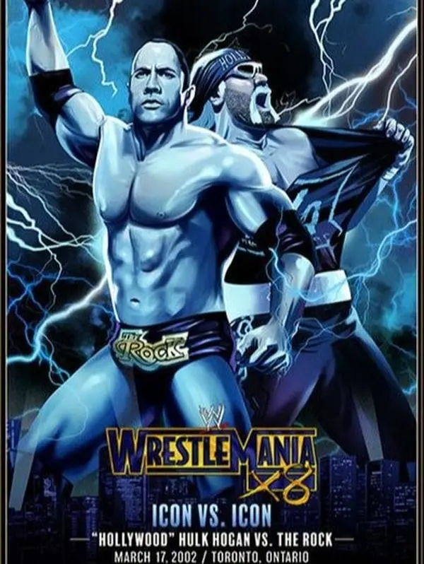 WWE WrestleMania X8 The Rock vs Hulk Hogan Legendary Moments Poster 16 x 24 inches High Quality Photo Paper Unframed Gift for Special Events