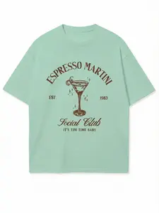 Espresso Martini Social Club T-Shirt Its Tini Time Baby Cocktail Graphic Tee for Men Women Unisex Trendy Party Shirt Funny Drinking Tee Bar Outfit Night Out Aesthetic Streetwear Gift Idea Casual Premium Cotton Fashion Top Bestseller Chunky Womenswear