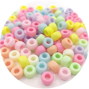 1900+ Pony Bead Bulk 6x9mm Multi-Colored Plastic Craft Beads Set, Bulk Hair Beads for DIY Crafting  Making Bracelets